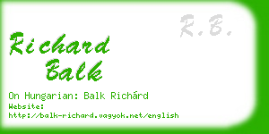 richard balk business card
